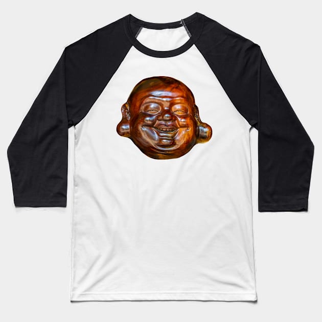 Beautifully carved head of Budai or Buddha Baseball T-Shirt by dalyndigaital2@gmail.com